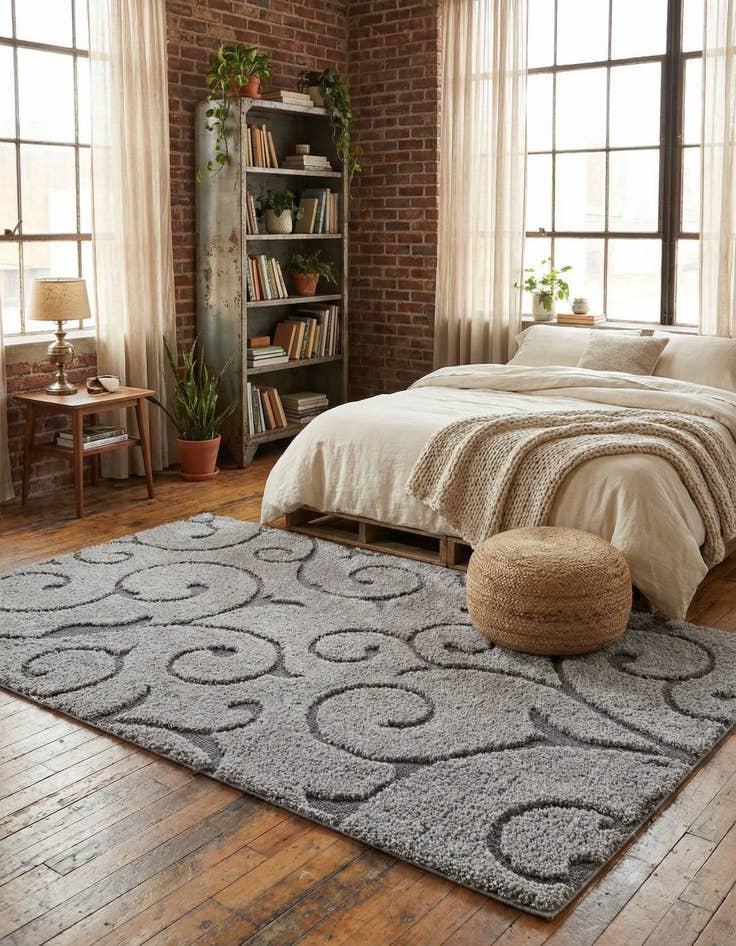 Detail image of 5' x 8' Botanical Shag Rug