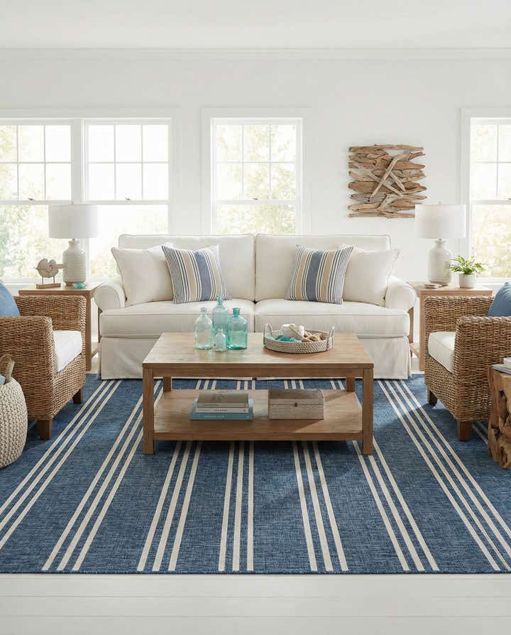7' 10 x 7' 10 Easy-Clean Jill Zarin Anguilla Indoor / Outdoor Square Rug