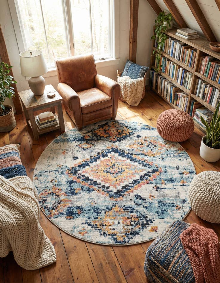 Detail image of 7' x 7' Morocco Round Rug