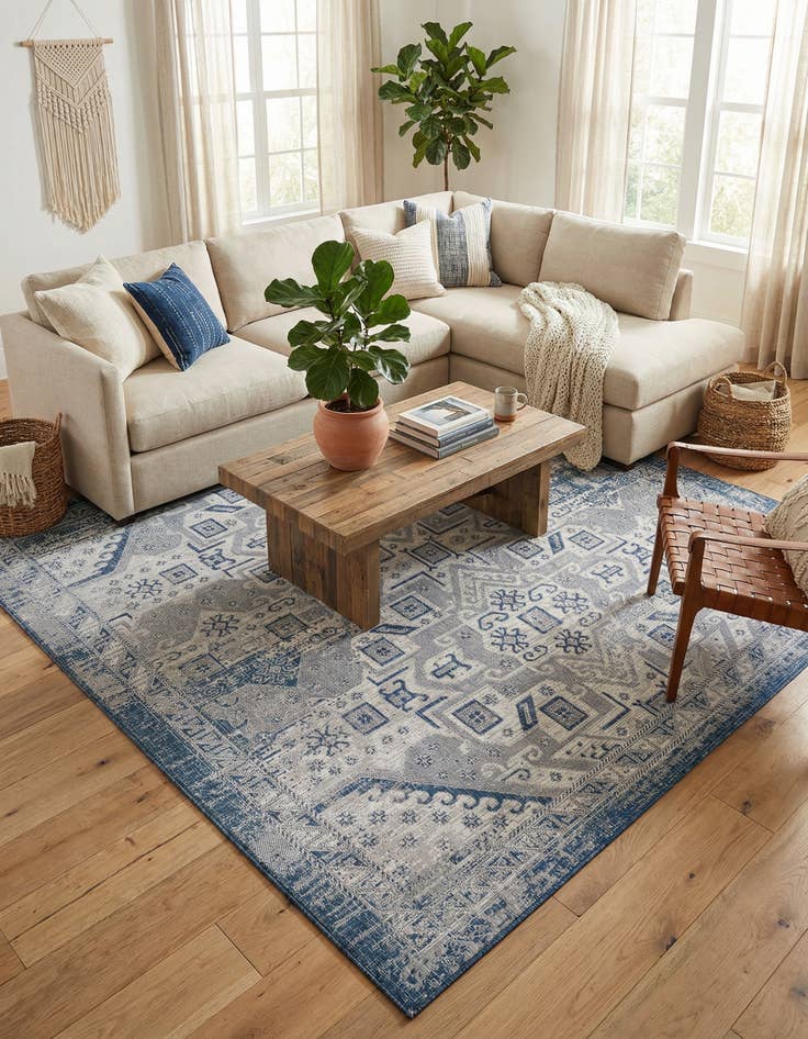 Detail image of 10' x 10' Washable Aztec Indoor / Outdoor Square Rug