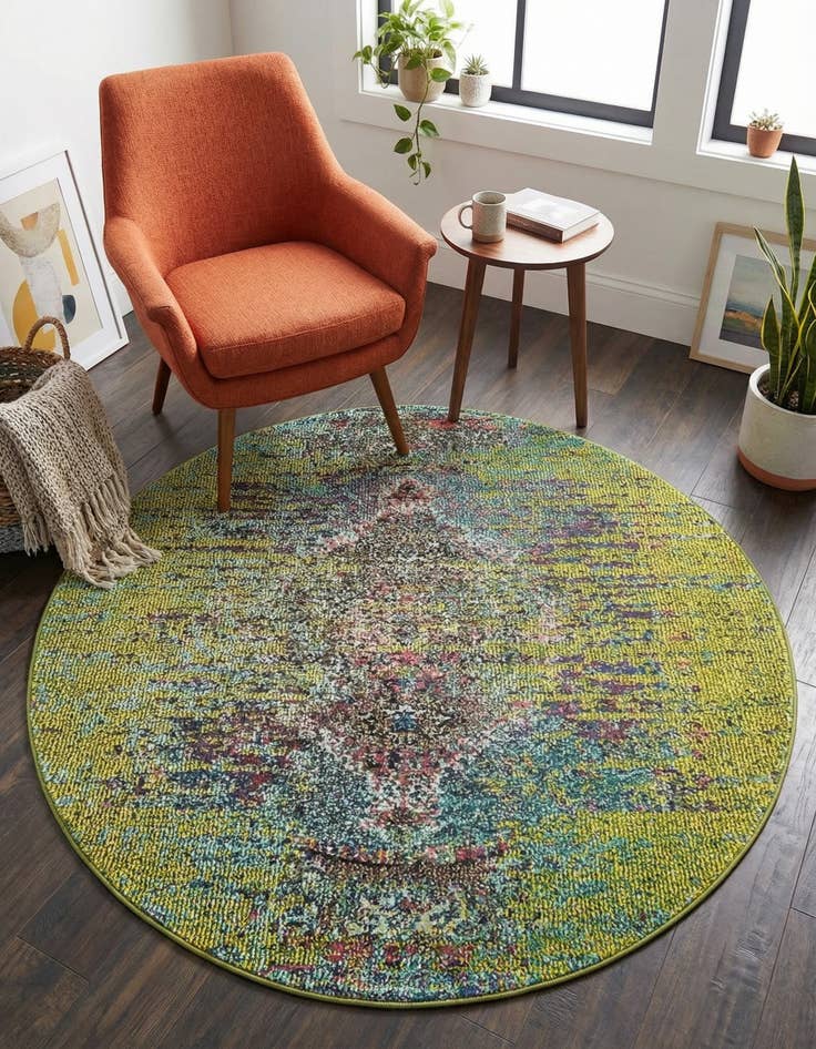 Detail image of 4' x 4' Washable Arte Round Rug