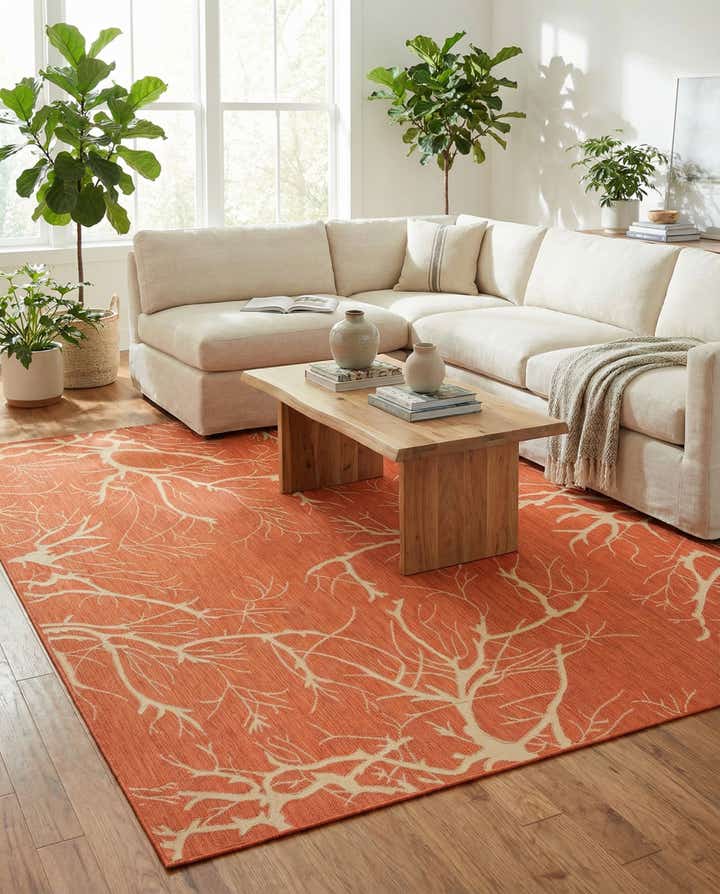 9' x 12' 2 Easy-Clean Botanical Indoor / Outdoor Rug