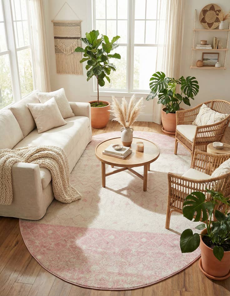 Detail image of 7' 10 x 10' Moroccan Trellis Oval Rug