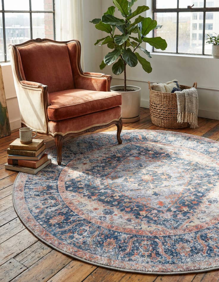 Detail image of 6' x 6' Washable Yara Round Rug