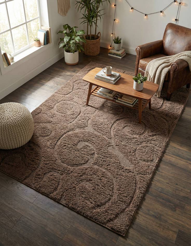 Detail image of 5' x 8' Botanical Shag Rug