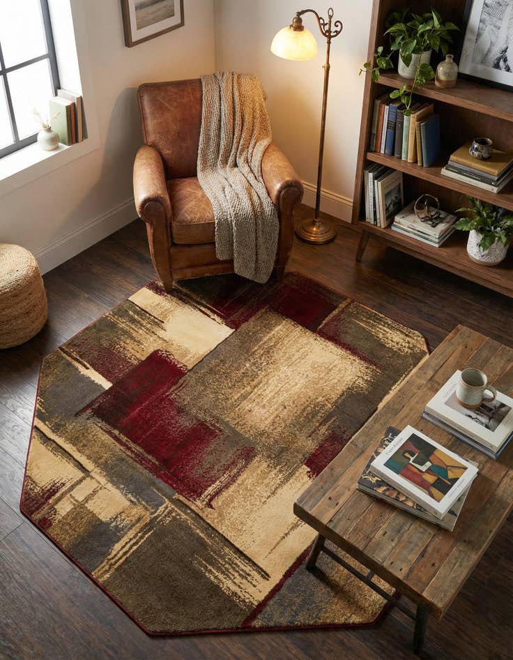 Detail image of 7' x 7' Coffee Shop Octagon Rug