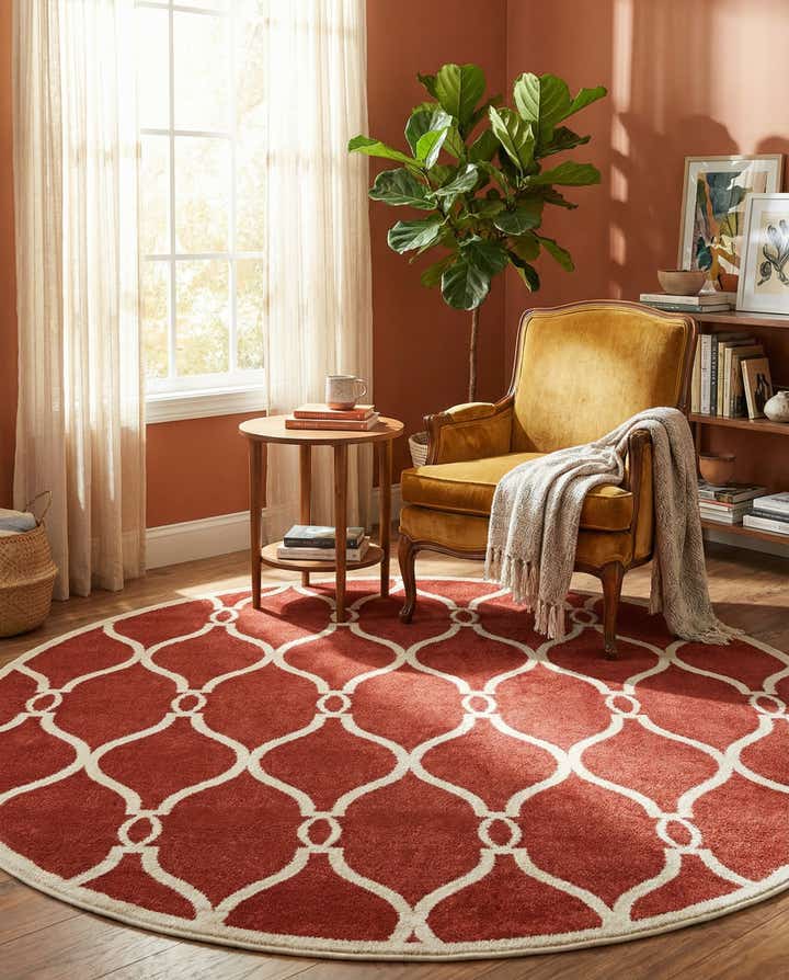 6' x 6' Lattice Round Rug