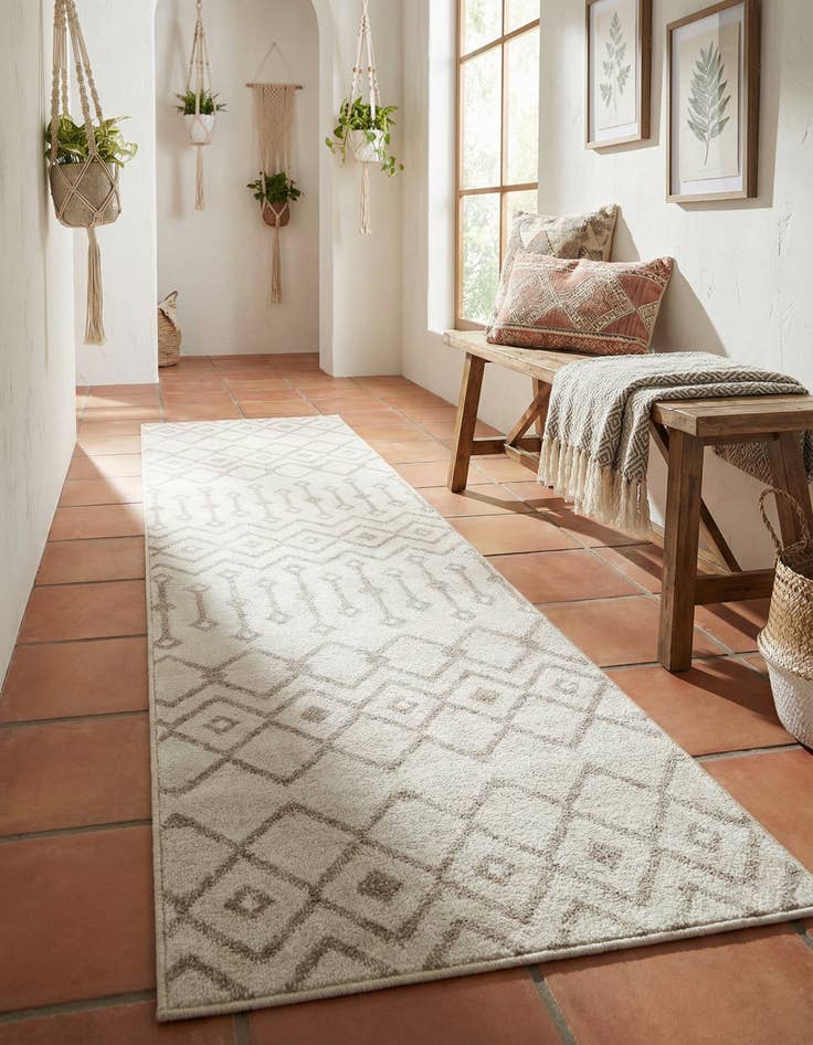Detail image of 2' 7 x 10' Bohemian Trellis Runner Rug