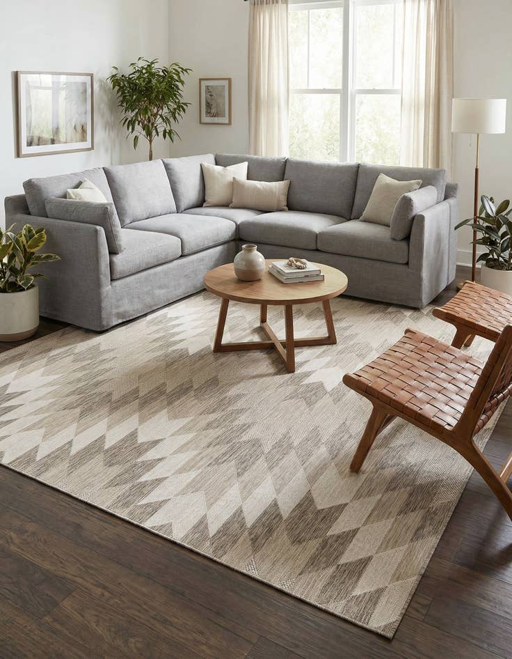 Detail image of 10' x 10'  Washable Modern Indoor / Outdoor Square Rug