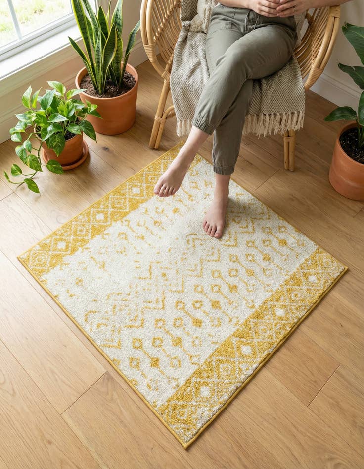 Detail image of 3' x 3' Moroccan Trellis Square Rug