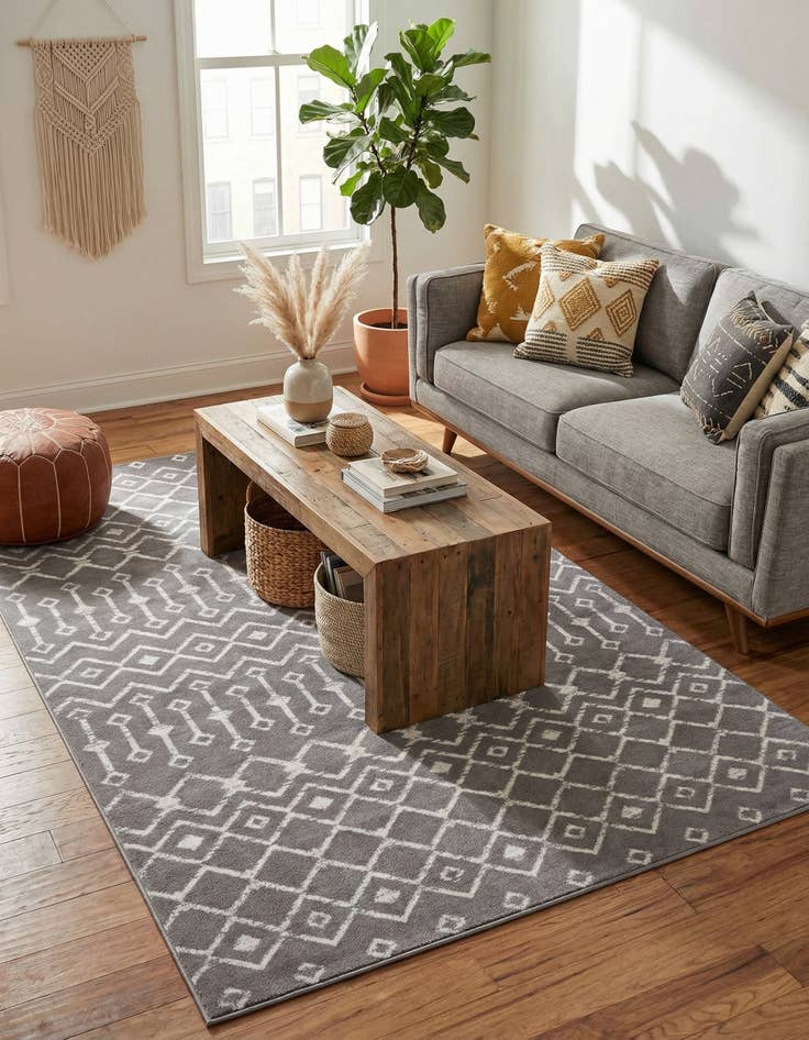 Detail image of 5' 3 x 8' Kasbah Trellis Rug