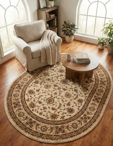 Cream Aditi Oval Rug