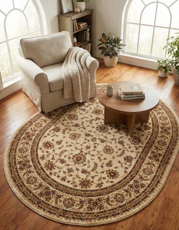Cream Aditi Oval Rug