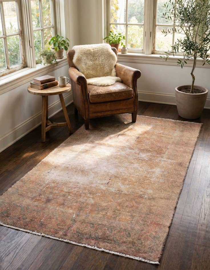 Detail image of 3' 4 x 6' 2 Hand Knotted Ultra Vintage Persian Wool Rug