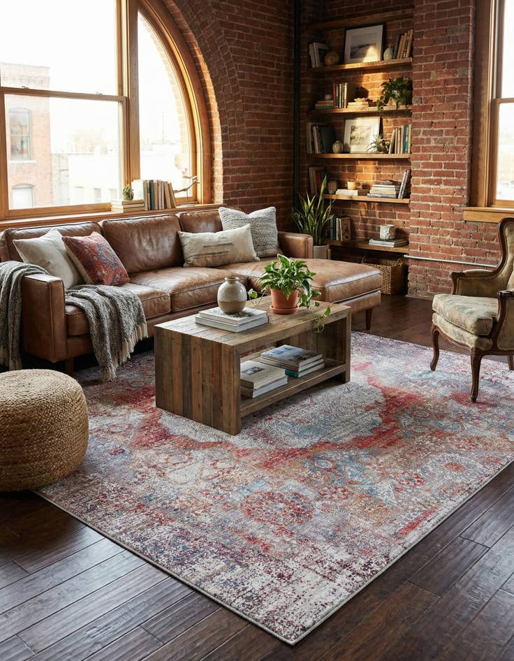 Detail image of 7' 10 x 7' 10  Washable Yara Square Rug