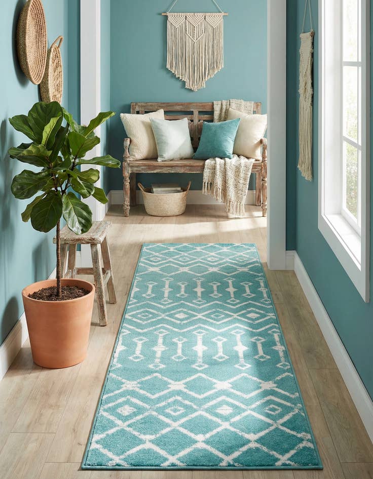 Detail image of 2' x 6' 7 Kasbah Trellis Runner Rug