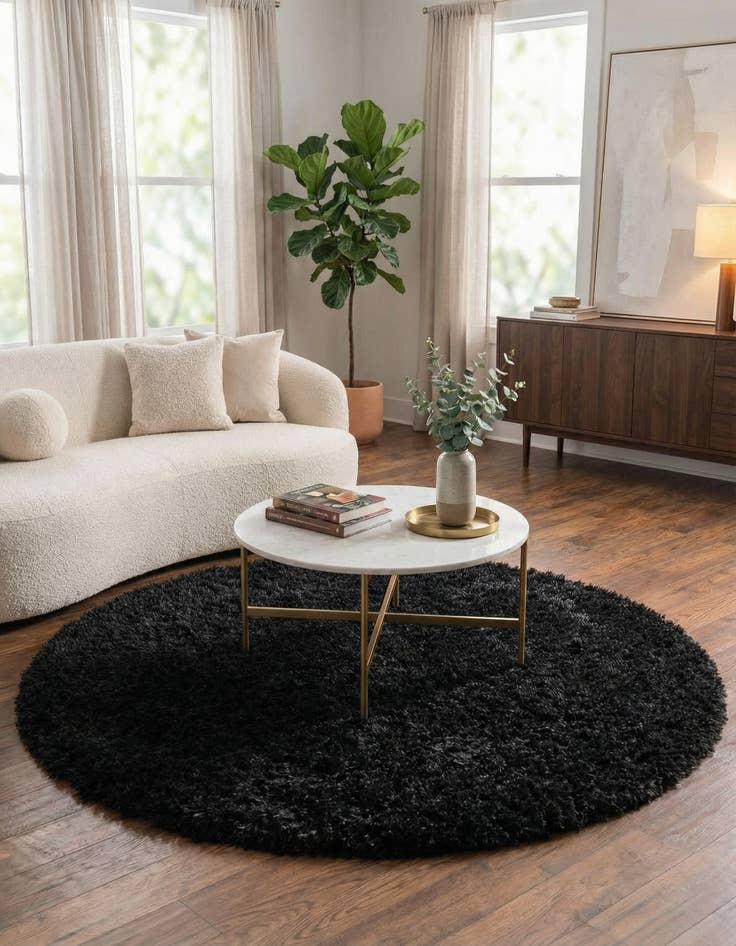 Detail image of 6' 7 x 6' 7 Infinity Shag Round Rug