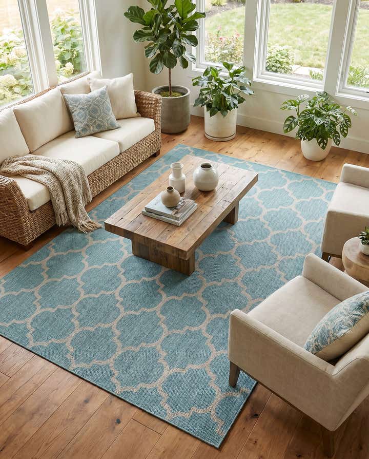 7' 10 x 10' Easy-Clean Lattice Indoor / Outdoor Rug