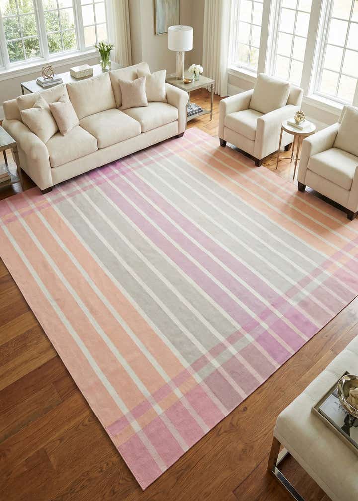 10' x 10' Easy-Clean Striped Indoor / Outdoor Square Rug