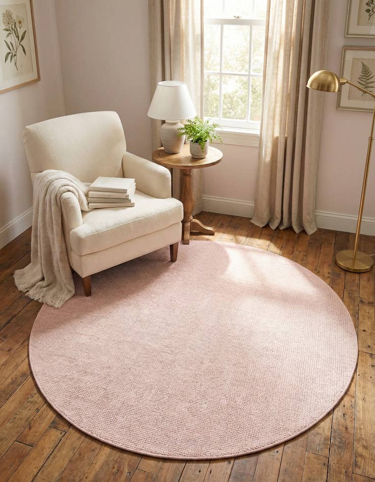 Detail image of 5' 3 x 5' 3  Hand Woven Jill Zarin English Manor Farmhouse Wool Round Rug