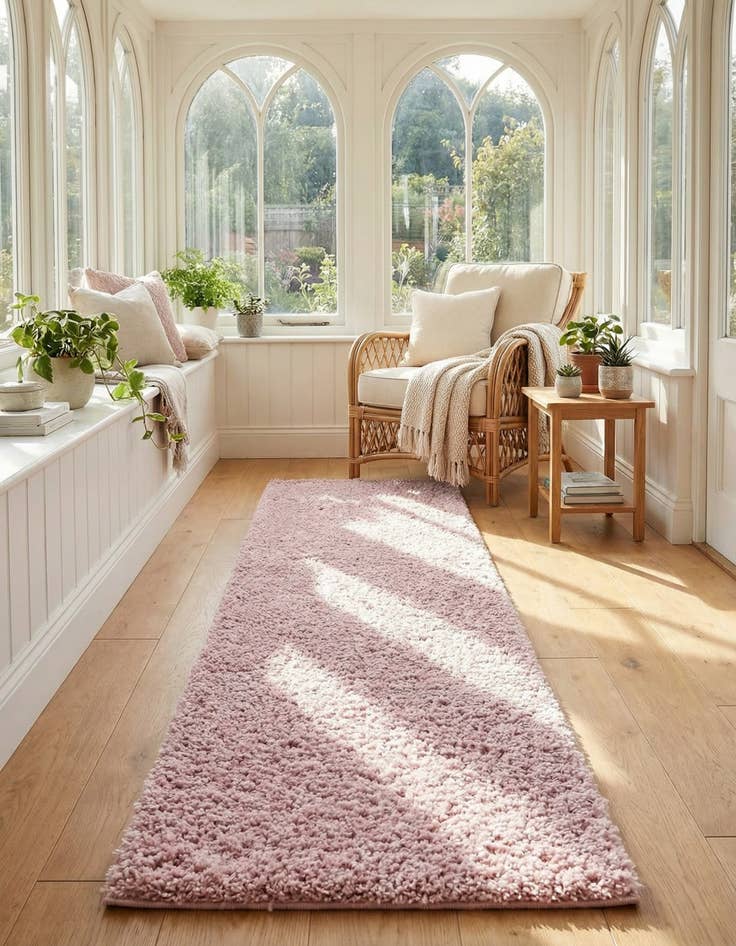 Detail image of 2' 7 x 10' Soft Solid Shag Runner Rug