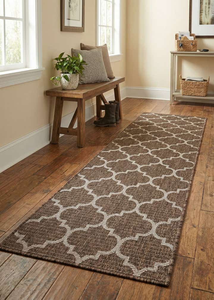 2' x 6' Easy-Clean Trellis Indoor / Outdoor Runner Rug