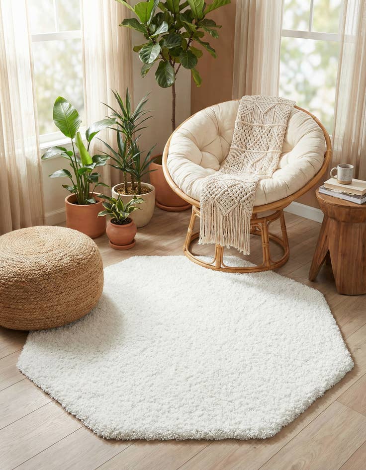 Detail image of  6' x 6' Everyday Shag Octagon Rug