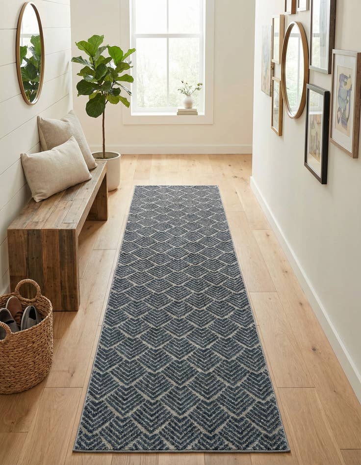 Detail image of 2' x 8' Eco Trellis Runner Rug