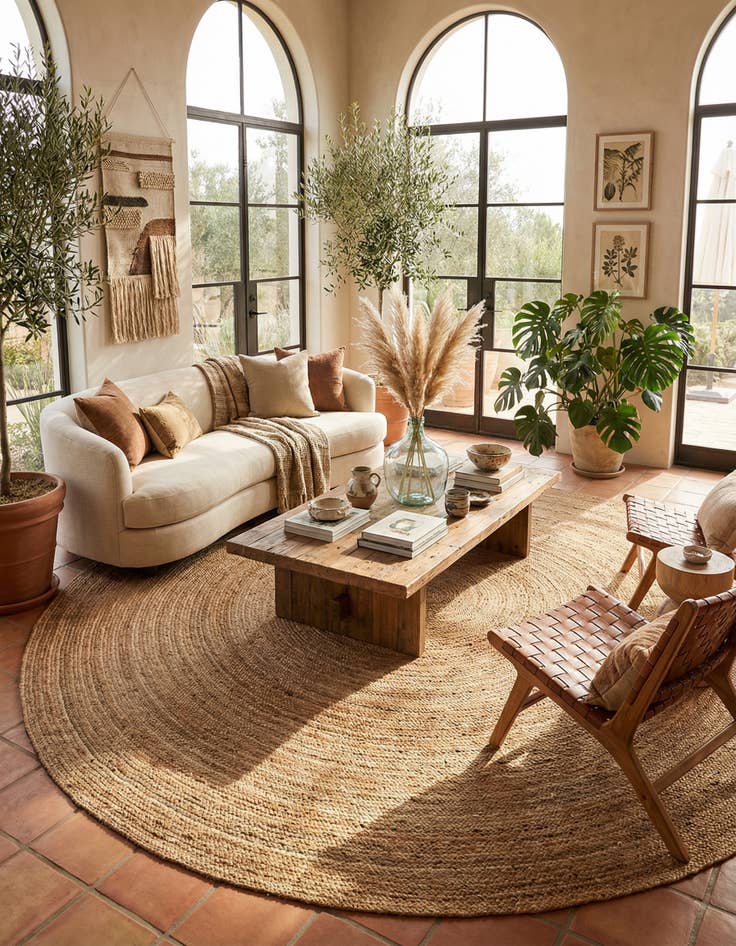 Detail image of 10' x 10'  Hand Braided Jute Round Rug