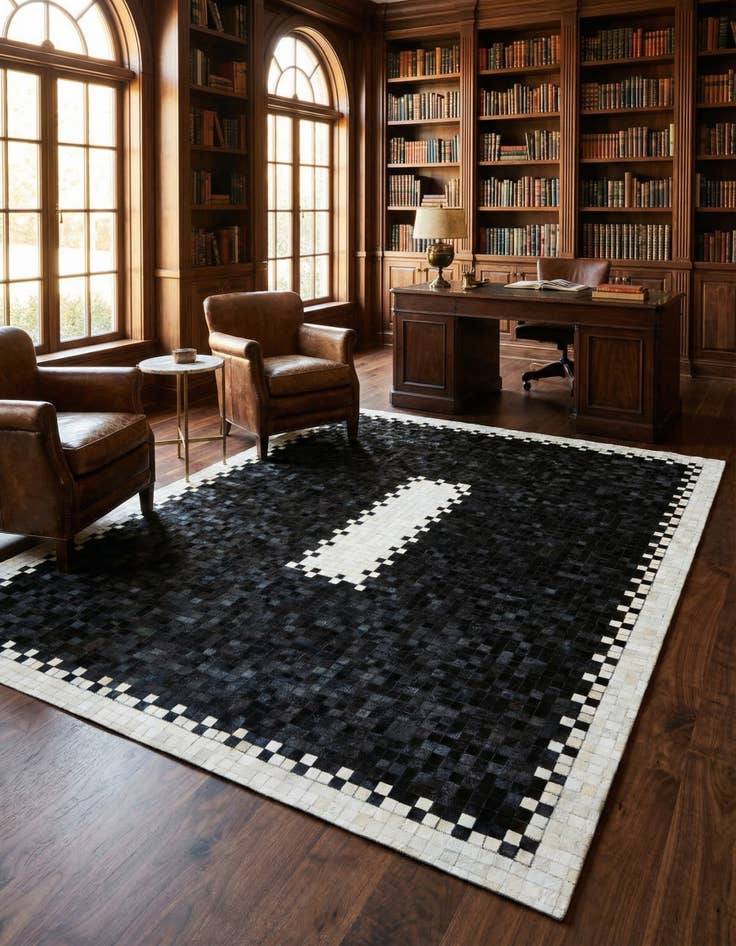 Detail image of 8' 2 x 9' 11 Cowhide Stocks Rug
