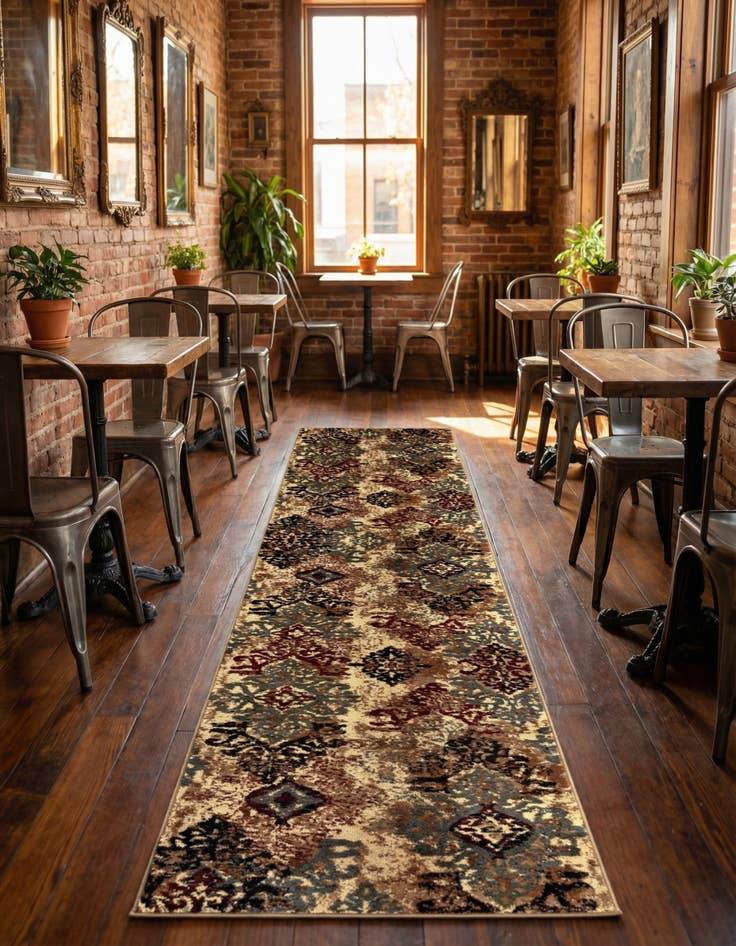 Detail image of 2' 7 x 12' Coffee Shop Runner Rug
