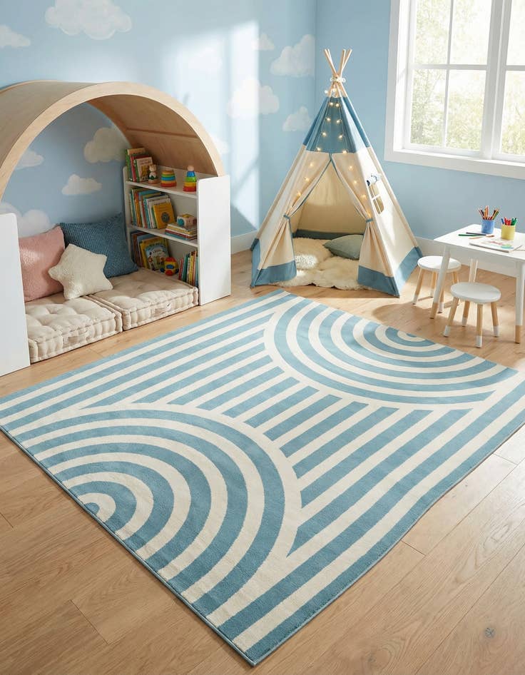 Detail image of 7' 10 x 7' 10 Whimsy Kids Square Rug