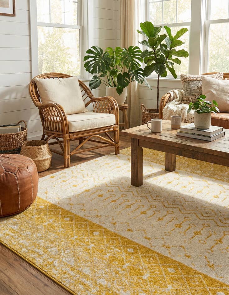 Detail image of 7' 10 x 10' Moroccan Trellis Rug