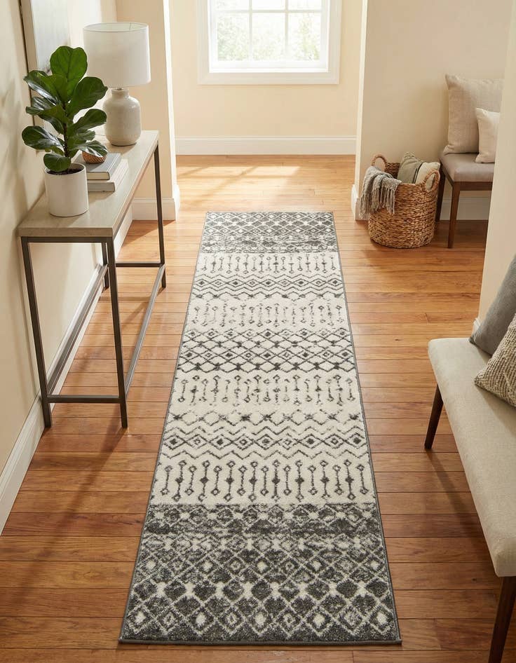 Detail image of 2' 7 x 10' Moroccan Trellis Runner Rug