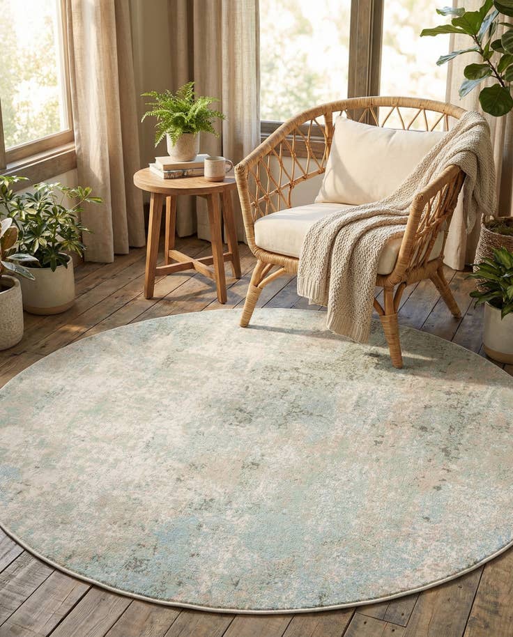Detail image of 6' 1 x 6' 1 Lotus Round Rug