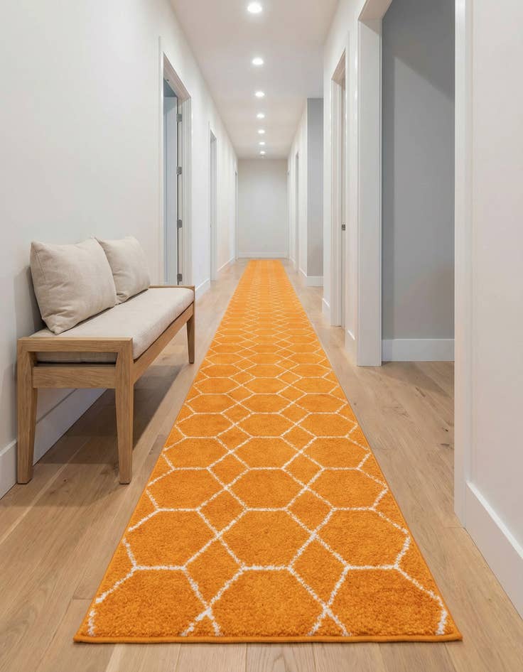 Detail image of 2' x 13' Lattice Frieze Runner Rug