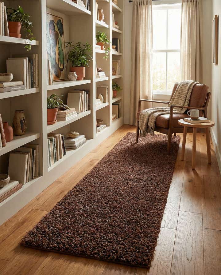 2' x 8' Solid Shag Runner Rug