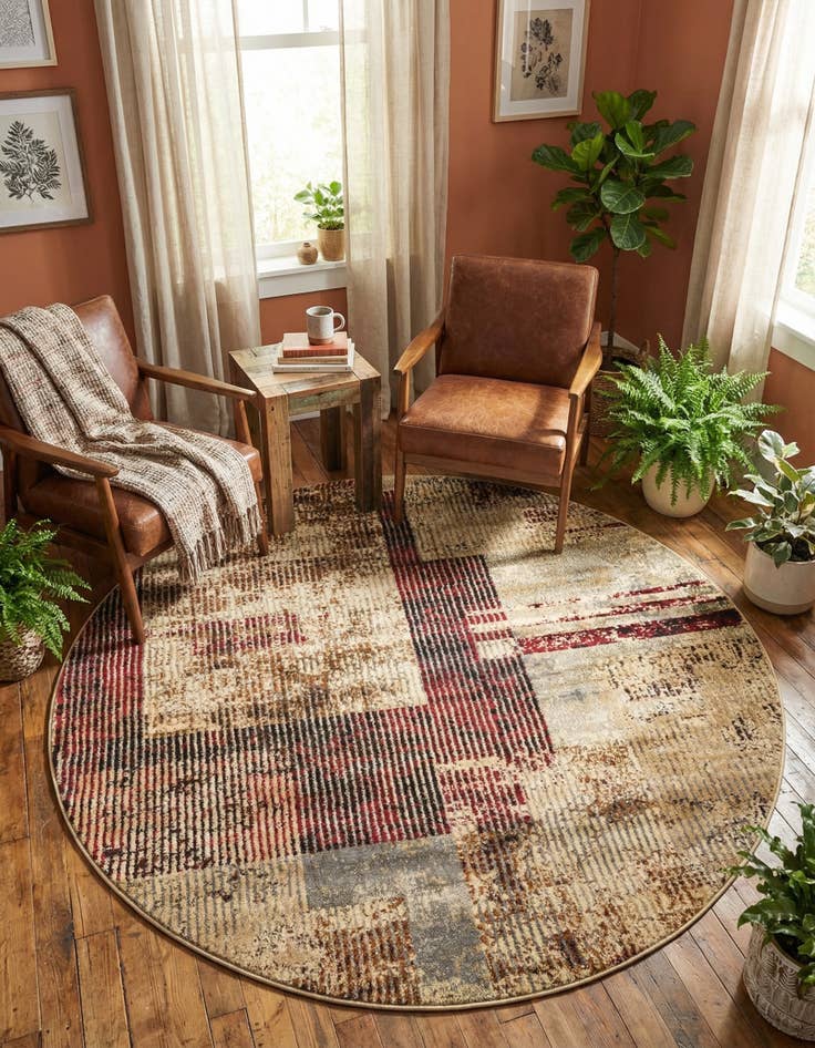 Detail image of 5' 3 x 5' 3 Saturn Round Rug