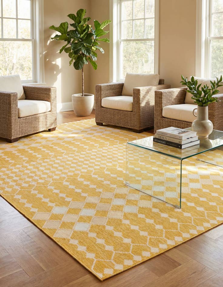 Detail image of 10' x 14'  Washable Trellis Indoor / Outdoor Rug