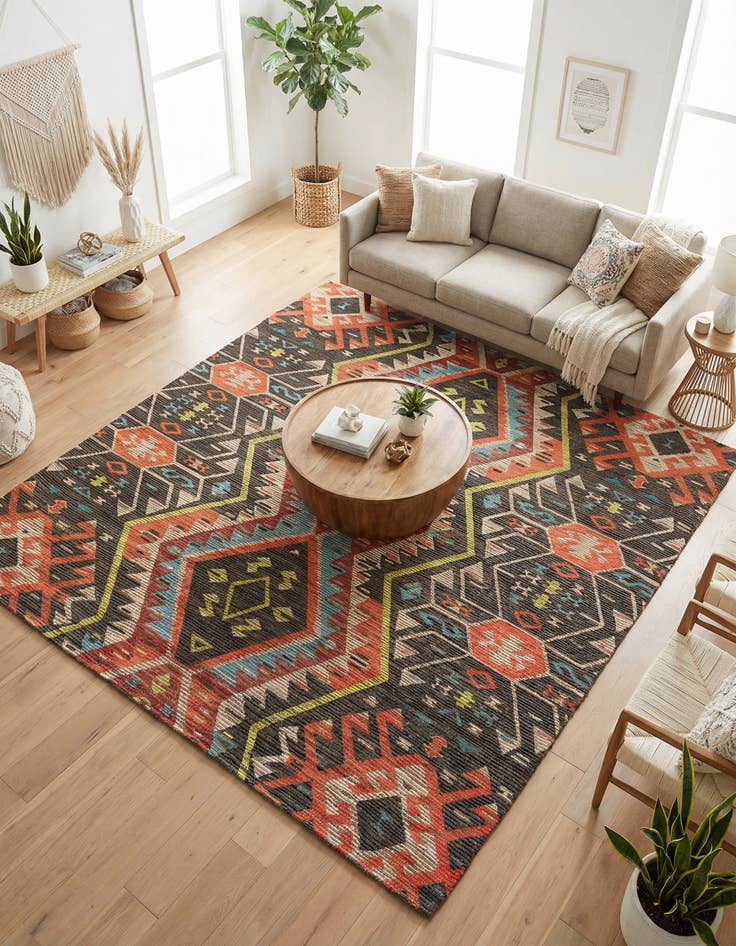 Detail image of 7' 10 x 7' 10 Chenille Jute Square Rug