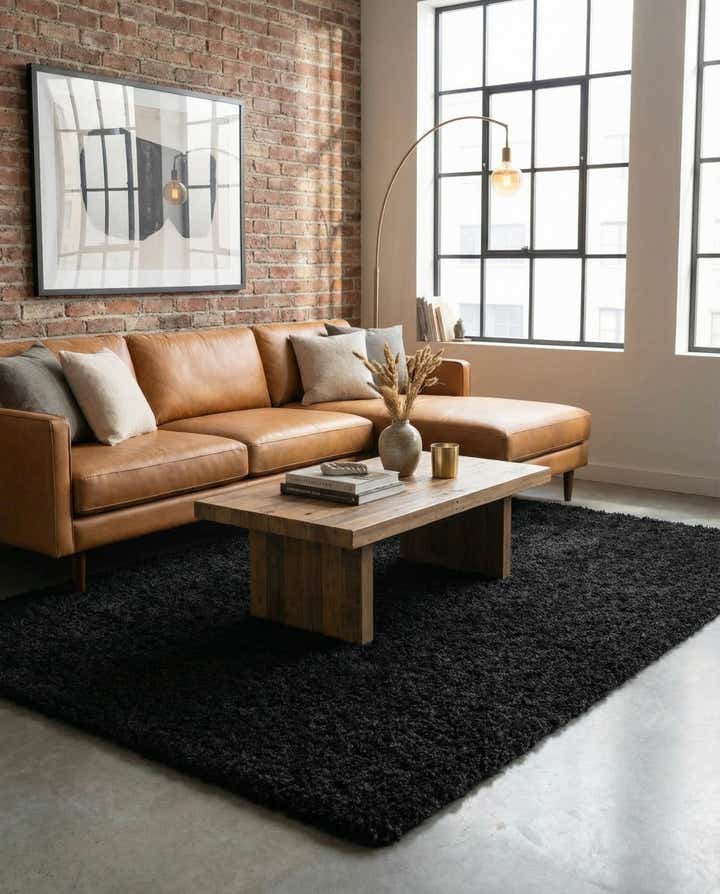 6' x 9' Solid Shag Rug