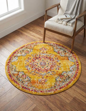 Gold Madeline Round Rug