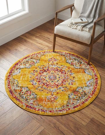 Gold Madeline Round Rug