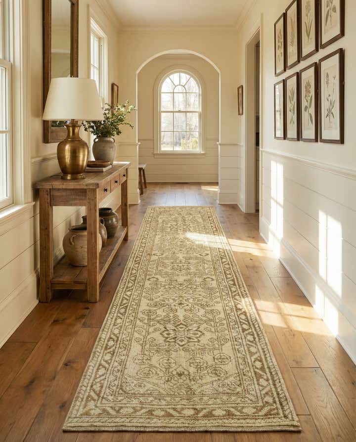 2' 7 x 10' Hand Knotted Oushak Wool Runner Rug