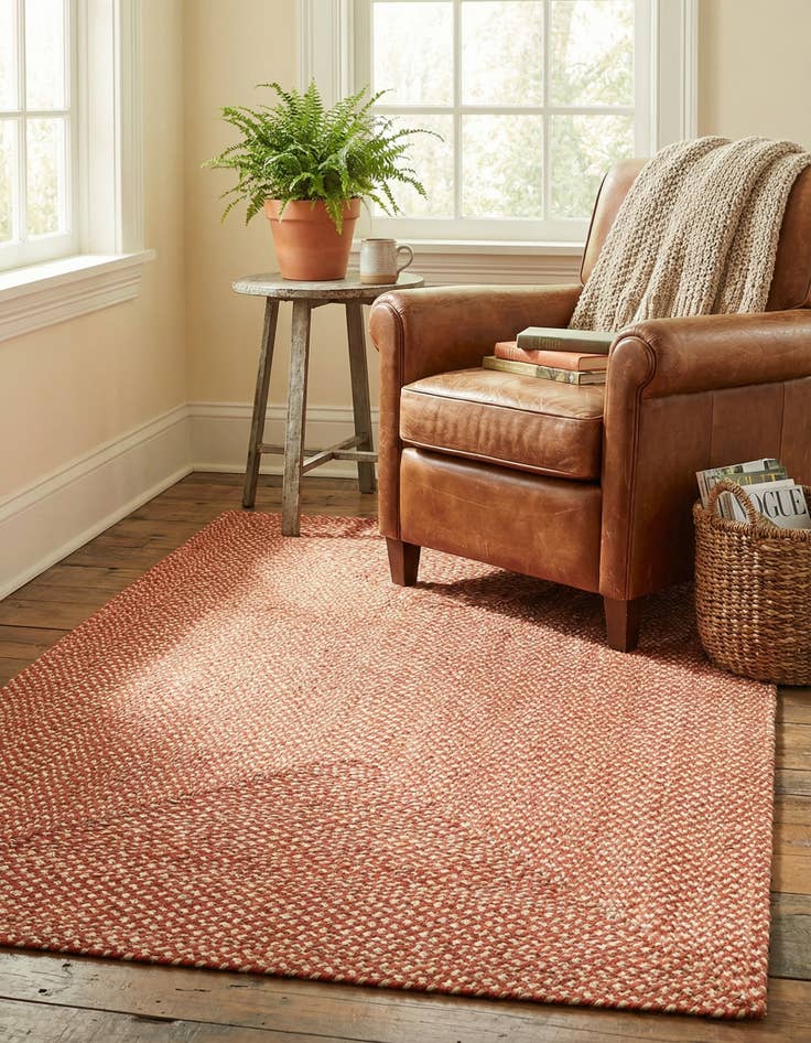 Detail image of 5' 1 x 8' Handmade Tweed Braided Jute Rug