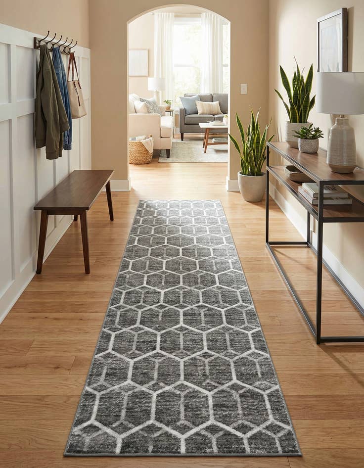 Detail image of  3' x 10' Lattice Trellis Runner Rug