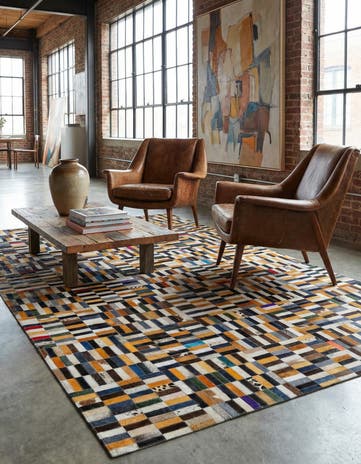 4' 11 x 7' 11 Cowhide - Patchwork Rug