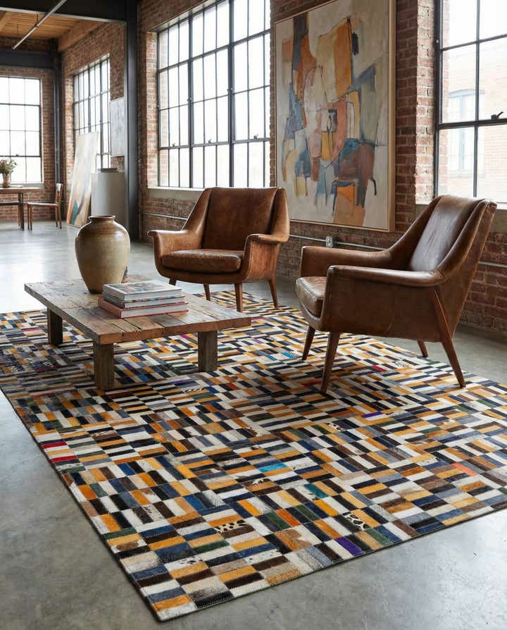 4' 11 x 7' 11 Cowhide - Patchwork Rug