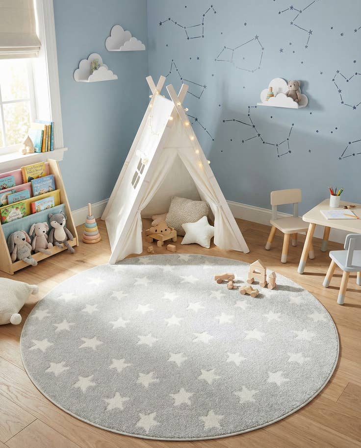 Detail image of 5' x 5' Whimsy Kids Round Rug