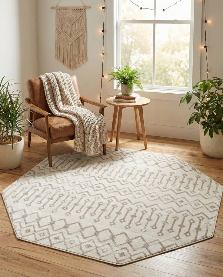 Detail image of 7' x 7' Bohemian Trellis Octagon Rug
